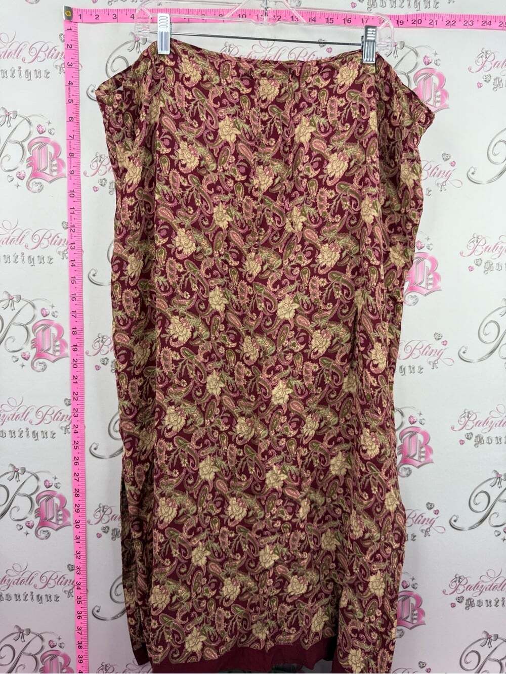 KATIES skirt paisley Boho Burgundy Paisley Maxi